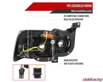 Spec-D Switchback Sequential LED Bar Factory Style Headlights (Matte Black Housing/Smoked Lens) Dodge Charger 2006-2010 - 2LH-CHG05SM-G3-RS