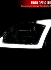 Spec-D LED Bar Factory Style Headlights Chrome Housing/Smoke Lens Honda Civic Coupe/Sedan 1996-1998                                     - 2LH-CV96G-G3-GO - Image 2