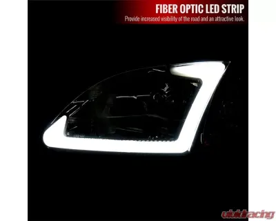Spec-D LED Bar Factory Style Headlights Chrome Housing/Smoke Lens Honda Civic Coupe/Sedan 1996-1998 - 2LH-CV96G-G3-GO