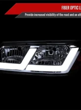 Spec-D LED Bar Factory Style Headlights Chrome Housing/Clear Lens Chevrolet Impala 2000-2005                                     - 2LH-IPA00-G3-RS - Image 2