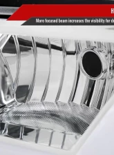 Spec-D LED Bar Factory Style Headlights Chrome Housing/Clear Lens Chevrolet Impala 2000-2005                                     - 2LH-IPA00-G3-RS - Image 4