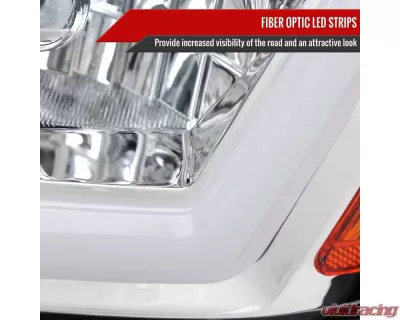 Spec-D LED Bar Factory Style Headlights Chrome Housing/Clear Lens Chevrolet Impala 2000-2005 - 2LH-IPA00-G3-RS