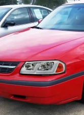 Spec-D LED Bar Factory Style Headlights Chrome Housing/Clear Lens Chevrolet Impala 2000-2005                                     - 2LH-IPA00-G3-RS - Image 10