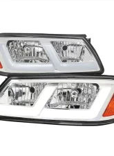 Spec-D LED Bar Factory Style Headlights Chrome Housing/Clear Lens Chevrolet Impala 2000-2005                                     - 2LH-IPA00-G3-RS - Image 10