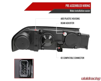 Spec-D LED Bar Factory Style Headlights Chrome Housing/Clear Lens Chevrolet Impala 2000-2005 - 2LH-IPA00-G3-RS