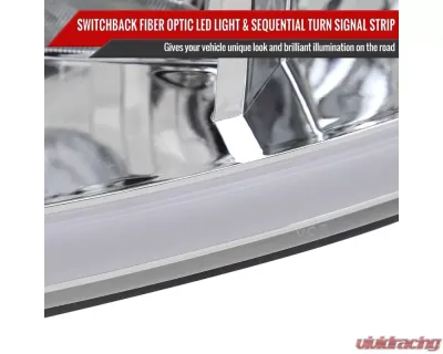 Spec-D Switchback Sequential Signal LED Bar Factory Style Headlights (Chrome Housing/Clear Lens) Chevrolet Impala | Monte Carlo 2006-2016 - 2LH-IPA06-G3-RS