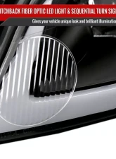 Spec-D Switchback Sequential Signal LED Bar Factory Style Headlights (Matte Black Housing/Clear Lens) Chevrolet Impala | Monte Carlo 2006-2016                                     - 2LH-IPA06JM-G3-RS - Image 5