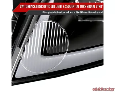 Spec-D Switchback Sequential Signal LED Bar Factory Style Headlights (Matte Black Housing/Clear Lens) Chevrolet Impala | Monte Carlo 2006-2016 - 2LH-IPA06JM-G3-RS