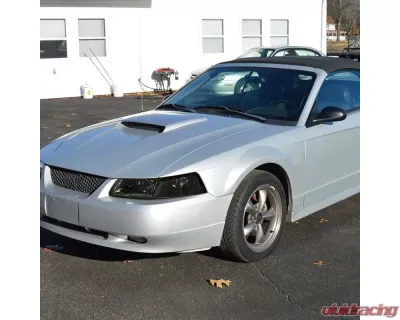 LED Bar Factory Style Headlights with Amber Reflector Chrome Housing/Smoke Lens Ford Mustang 1999-2004 - 2LH-MST99G-G3-GO