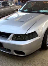 LED Bar Factory Style Headlights with Amber Reflector Chrome Housing/Smoke Lens Ford Mustang 1999-2004                                     - 2LH-MST99G-G3-GO - Image 10