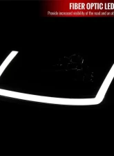 LED Bar Factory Style Headlights with Amber Reflector Matte Black Housing/Clear Lens Ford Mustang 1999-2004                                     - 2LH-MST99JM-G3-GO - Image 2