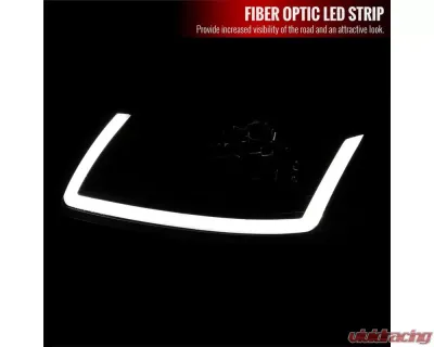 LED Bar Factory Style Headlights with Amber Reflector Matte Black Housing/Clear Lens Ford Mustang 1999-2004 - 2LH-MST99JM-G3-GO