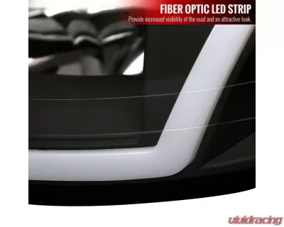 LED Bar Factory Style Headlights with Amber Reflector Matte Black Housing/Clear Lens Ford Mustang 1999-2004 - 2LH-MST99JM-G3-GO