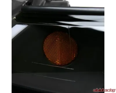 LED Bar Factory Style Headlights with Amber Reflector Matte Black Housing/Clear Lens Ford Mustang 1999-2004 - 2LH-MST99JM-G3-GO