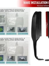 Spec-D Dual LED Bar Factory Style Headlights (Matte Black Housing/Clear Lens) Dodge Ram 1994-2002                                     - 2LH-RAM94JM-G3-RS - Image 7