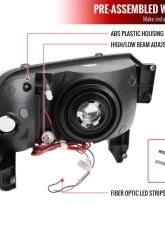 Spec-D Dual LED Bar Factory Style Headlights (Matte Black Housing/Clear Lens) Dodge Ram 1994-2002                                     - 2LH-RAM94JM-G3-RS - Image 8