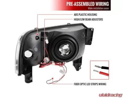 Spec-D Dual LED Bar Factory Style Headlights (Matte Black Housing/Clear Lens) Dodge Ram 1994-2002 - 2LH-RAM94JM-G3-RS