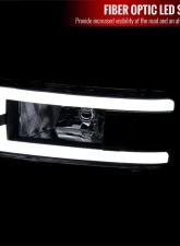 Spec-D Dual LED Bar Factory Style Headlights (Matte Black Housing/Clear Lens) Dodge Ram 1994-2002                                     - 2LH-RAM94JM-G3-RS - Image 2
