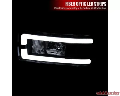 Spec-D Dual LED Bar Factory Style Headlights (Matte Black Housing/Clear Lens) Dodge Ram 1994-2002 - 2LH-RAM94JM-G3-RS