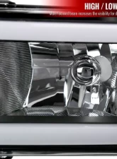 Spec-D Dual LED Bar Factory Style Headlights (Matte Black Housing/Clear Lens) Dodge Ram 1994-2002                                     - 2LH-RAM94JM-G3-RS - Image 3