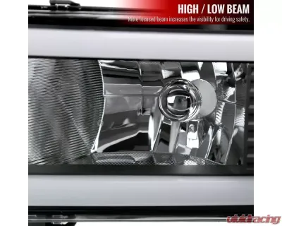 Spec-D Dual LED Bar Factory Style Headlights (Matte Black Housing/Clear Lens) Dodge Ram 1994-2002 - 2LH-RAM94JM-G3-RS