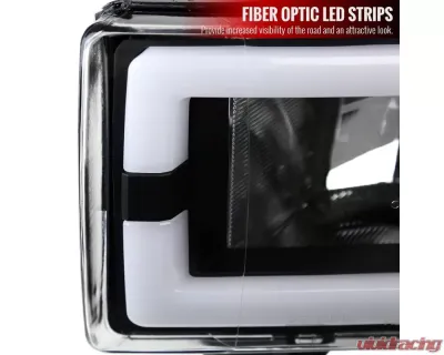 Spec-D Dual LED Bar Factory Style Headlights (Matte Black Housing/Clear Lens) Dodge Ram 1994-2002 - 2LH-RAM94JM-G3-RS