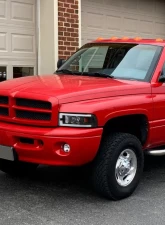 Spec-D Dual LED Bar Factory Style Headlights (Matte Black Housing/Clear Lens) Dodge Ram 1994-2002                                     - 2LH-RAM94JM-G3-RS - Image 10