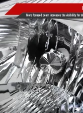 Spec-D Driver/Left Side Factory Style Headlights w/ Amber Reflector (Chrome Housing/Clear Lens) Toyota Sienna 2004-2005                                     - 2LH-SNA04-L-GO - Image 3