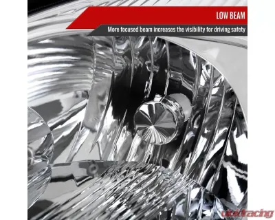 Spec-D Driver/Left Side Factory Style Headlights w/ Amber Reflector (Chrome Housing/Clear Lens) Toyota Sienna 2004-2005 - 2LH-SNA04-L-GO