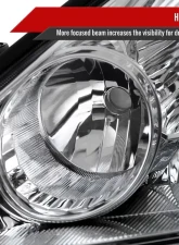 Spec-D Driver/Left Side Factory Style Headlights w/ Amber Reflector (Chrome Housing/Clear Lens) Toyota Sienna 2004-2005                                     - 2LH-SNA04-L-GO - Image 4