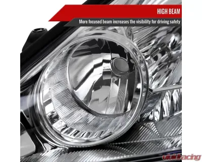 Spec-D Driver/Left Side Factory Style Headlights w/ Amber Reflector (Chrome Housing/Clear Lens) Toyota Sienna 2004-2005 - 2LH-SNA04-L-GO