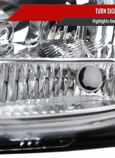 Spec-D Driver/Left Side Factory Style Headlights w/ Amber Reflector (Chrome Housing/Clear Lens) Toyota Sienna 2004-2005                                     - 2LH-SNA04-L-GO - Image 5