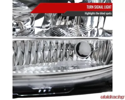 Spec-D Driver/Left Side Factory Style Headlights w/ Amber Reflector (Chrome Housing/Clear Lens) Toyota Sienna 2004-2005 - 2LH-SNA04-L-GO