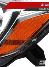 Spec-D Driver/Left Side Factory Style Headlights w/ Amber Reflector (Chrome Housing/Clear Lens) Toyota Sienna 2004-2005                                     - 2LH-SNA04-L-GO - Image 6