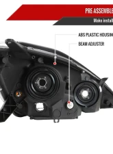 Spec-D Driver/Left Side Factory Style Headlights w/ Amber Reflector (Chrome Housing/Clear Lens) Toyota Sienna 2004-2005                                     - 2LH-SNA04-L-GO - Image 7