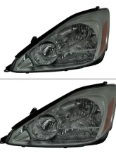 Spec-D Factory Style Headlights w/ Amber Reflector (Chrome Housing/Smoked Lens) Toyota Sienna 2004-2005                                     - 2LH-SNA04G-GO - Image 2