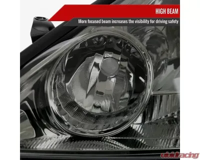 Spec-D Factory Style Headlights w/ Amber Reflector (Chrome Housing/Smoked Lens) Toyota Sienna 2004-2005 - 2LH-SNA04G-GO