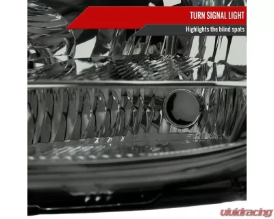 Spec-D Factory Style Headlights w/ Amber Reflector (Chrome Housing/Smoked Lens) Toyota Sienna 2004-2005 - 2LH-SNA04G-GO