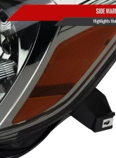 Spec-D Factory Style Headlights w/ Amber Reflector (Chrome Housing/Smoked Lens) Toyota Sienna 2004-2005                                     - 2LH-SNA04G-GO - Image 6