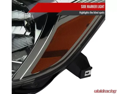 Spec-D Factory Style Headlights w/ Amber Reflector (Chrome Housing/Smoked Lens) Toyota Sienna 2004-2005 - 2LH-SNA04G-GO