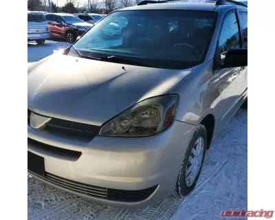 Spec-D Factory Style Headlights w/ Amber Reflector (Chrome Housing/Smoked Lens) Toyota Sienna 2004-2005 - 2LH-SNA04G-GO