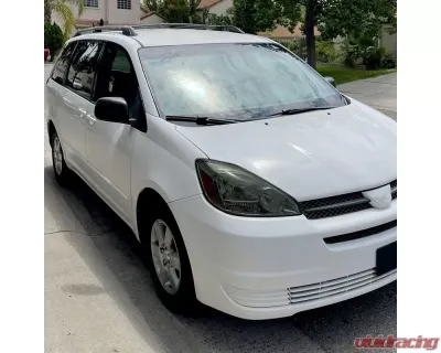 Spec-D Factory Style Headlights w/ Amber Reflector (Chrome Housing/Smoked Lens) Toyota Sienna 2004-2005 - 2LH-SNA04G-GO