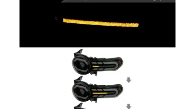 Spec-D Full LED Projector Headlights w/ Sequential LED Turn Signal (Matte Black Housing/Smoked Lens) Toyota FJ Cruiser 2007-2014                                     - 2LHE-FJ07SM-SQ-RS - Image 2