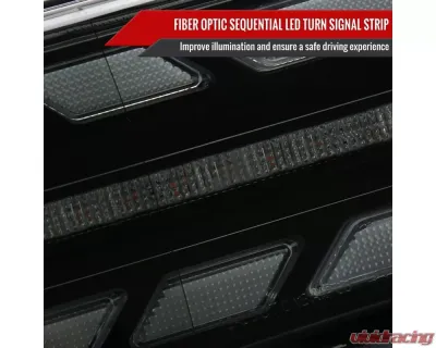 Spec-D Full LED Projector Headlights w/ Sequential LED Turn Signal (Matte Black Housing/Smoked Lens) Toyota FJ Cruiser 2007-2014 - 2LHE-FJ07SM-SQ-RS