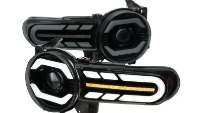 Spec-D Full LED Projector Headlights w/ Sequential LED Turn Signal (Matte Black Housing/Smoked Lens) Toyota FJ Cruiser 2007-2014                                     - 2LHE-FJ07SM-SQ-RS - Image 10