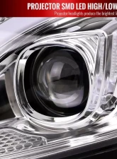 Spec-D Full LED Projector Headlights with Sequential Turn Signal Chrome Housing/Clear Lens Mercedes-Benz C-Class W205 2015-2018                                     - 2LHE-W20515-SQ-TM - Image 3