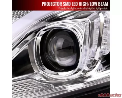 Spec-D Full LED Projector Headlights with Sequential Turn Signal Chrome Housing/Clear Lens Mercedes-Benz C-Class W205 2015-2018 - 2LHE-W20515-SQ-TM