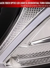 Spec-D Full LED Projector Headlights with Sequential Turn Signal Chrome Housing/Clear Lens Mercedes-Benz C-Class W205 2015-2018                                     - 2LHE-W20515-SQ-TM - Image 4