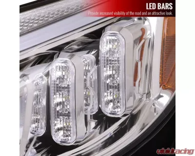 Spec-D Full LED Projector Headlights with Sequential Turn Signal Chrome Housing/Clear Lens Mercedes-Benz C-Class W205 2015-2018 - 2LHE-W20515-SQ-TM