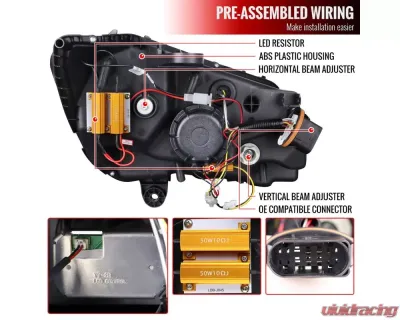 Spec-D Full LED Projector Headlights with Sequential Turn Signal Glossy Black Housing/Light Smoke Lens Mercedes-Benz C-Class W205 2015-2018 - 2LHE-W20515G-SQ-TM